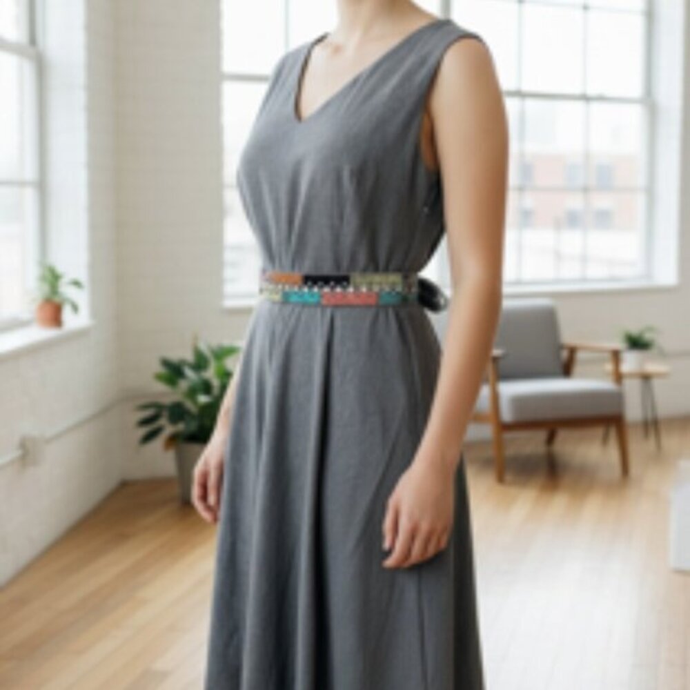 NEW Calvin Klein Gray Dress Women’s Size 10 A-line V-neck Sleeveless‎ NWT